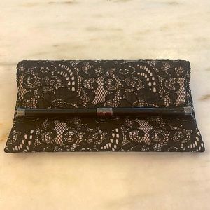 DVF As New Evening Clutch in Black Lace